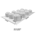 White silicone 12-cavity rose flower mold for mousse cake and soap 294x172x40mm - 12 Cavity Cherry MCM-293