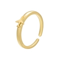Detail eines 18k vergoldeten verstellbaren Rings mit einem minimalistischen Flugzeugmotiv - Goldenes Flugzeug