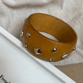 Ginger Yellow Leather Metal Rivet Style (21#)