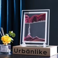 Pink and purple liquid sand art hourglass decoration with transparent acrylic frame - 7 Inch Mirror Edge Coffee