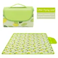 Waterproof 600D Oxford cloth picnic mat with green leaf pattern and PVC backing - Little Flying Leaves