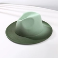 Sombrero Fedora de fieltro de lana con degradado de verde menta a verde oscuro - M (56-58cm) / Verde Menta Degradado