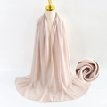 Solid beige pearl chiffon scarf for women shown on mannequin with fabric texture detail - Beige
