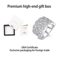 Anello in pizzo esagerato con moissanite a più file in argento e certificato GRA - US 7 / Anello Moissanite in argento S925 + Scatola a cassetto + Certificato GRA