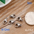 Set of 5 steel silver 12mm stainless steel lobster clasps for jewelry DIY making - Steel Color Lobster Clasp (KLJ179-Z)