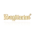 Gothic style golden Sagittarius pendant made of stainless steel on white background - Gold-Sagittarius