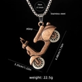 Vintage Motorrad-Anhänger aus Bronze-Legierung mit Kette aus rostfreiem Edelstahl - Roller (Rotkupfer)