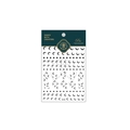 Adhesive nail art stickers featuring black moon phases and dots pattern on white background - Minimalist Moon Dots Style (KX143)