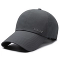 Dark grey quick-dry sports baseball cap featuring breathable laser-cut holes and embroidery - Adjustable / Dark Gray