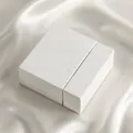 Elegant white litchi textured drawer box for high-end jewelry and accessory packaging - 9*9*3.5cm(With Sponge) / Snow White