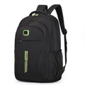 Black sport backpack with fluorescent green zipper details and multi-pocket design - 2023 Green