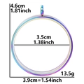Rainbow plated stainless steel round photo locket pendant with screw opening - Inner Diameter 35mm - Cavity Thickness 3.5mm / Colorful
