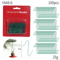 Set di 100 ganci verdi a forma di S per albero di Natale da 4 cm per decorazioni - Confezione da 100 / Verde
