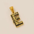 Halskette aus Titanstahl mit 18k Goldbeschichtung, Buchstabe E und schwarzem Inlay - Buchstabe E Anhänger