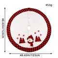 Weihnachtsbaumdecke mit Schneemann-Muster und rot-schwarzem Karomuster 123cm groß - N1-26 Schneemann-Stil Weihnachtsbaumrock