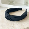 Serre-tête minimaliste en tissu noir avec un design élégant à nœud pour femmes - Noir