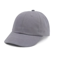 Detail of grey cotton twill baseball cap showing brim stitching and six-panel structure - Dark Gray