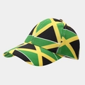 Detailed close-up of kids baseball cap featuring Jamaica flag geometric pattern and stitching - Jamaica Geometric Patchwork Style (17#)