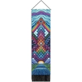 Bohemian tapestry with psychedelic eye and sun patterns featuring black bottom tassels - 32.5x130cm / Style 5 (Psychedelic All-Seeing Eye)