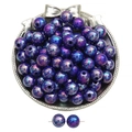 Iridescent deep purple acrylic round beads for DIY bracelet jewelry making kits - Dark Blue