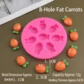 Detailed 8-hole carrot silicone mold with precise dimensions 8x8x1.1cm for cake DIY - Chubby Carrot / Pink