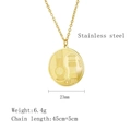 Golden musical note and guitar yin-yang pendant necklace in stainless steel - Round Guitar Tai Chi (LN1825 Gold)