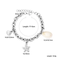 Detail van de roestvrijstalen oceaanarmband met een kettingbreedte van 6mm en lengte 17+3cm - Zilveren Zeester Schelp Armband (BR285101S)