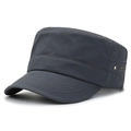 Breathable dark grey flat top cadet cap with metal eyelets for outdoor activities - Dark Gray
