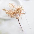 Golden 29cm artificial monstera leaf branch with berries for Christmas decoration - Golden Leaves and Berries Branch / 29CM
