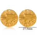 Golden 27.5mm round hammered stainless steel earring charms with textured surface - Style 6-Irregular Round (4.3g) / Gold