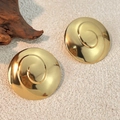 Polierte 18K Gold Edelstahl-Ohrringe mit Vintage-Spiralstruktur im goldenen Design - Spirale Rund (RS-YS263)