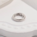Close-up of polished S925 sterling silver round spring clasp for necklaces and bracelets - Type A: White Gold Round
