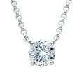 Chaîne classique en argent S925 avec un pendentif solitaire rond et brillant en zircone - 3 Carat - Or Blanc