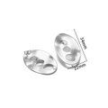 Silver geometric oval hollow earrings in stainless steel with 34mm by 22mm dimensions - 22x34mm Hollow Oval Studs / Steel