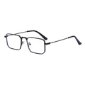Detail view of premium black full-frame glasses with adjustable nose pads and matte finish - Black Frame Clear Lenses