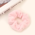 Elastico per capelli in peluche rosa chiaro con texture in finta pelliccia sintetica morbida - Rosa Chiaro