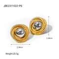 Two-tone twisted rope hoop earrings in 18k gold and silver stainless steel finish - Twisted Rope Two-Tone JDE2311022-PS
