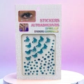 Blue 3D butterfly stickers with multi-colored rhinestones for face and nail art - 12 Butterflies Blue
