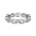 Elegante anello in argento sterling S925 con pietre taglio marquise a cerchio intero - US 9 / Stile Marquise Platino (DY121010)