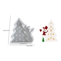 Siliconen mal voor DIY kerstboom en sneeuwpop hanger met decoratieve XMAS tekst - Sneeuwpop en Boom / Helder Wit