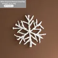 31cm white sequined Christmas snowflake hanging ornament with medium-sized foam base - Medium Diameter 31cm