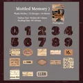 Vintage mottled memory stickers set with 46 pieces of retro washi paper labels - Mottled Memories