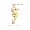 Detailed parameter view of gold-plated stainless steel seahorse pendant with dimensions - YE321-Gold Seahorse
