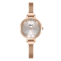 Reloj de cuarzo Gedi para mujer en oro rosa con correa de malla y esfera blanca con brillo - Oro Rosa / Esfera Blanca