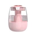 Roze USB-luchtbevochtiger voor bureau met transparant waterreservoir en H2O-opdruk - Standaardtype / Roze