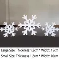 Lot de deux flocons de neige en bois blanc de 10cm et 15cm pour décoration de Noël - Blanc Vieilli