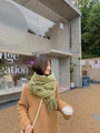 Matcha green oversized tassel scarf in soft cashmere style for autumn and winter wear - Autumn Green