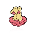 Spilla creativa in smalto con busto in bikini rosa e base floreale in lega di zinco - Stile Torso Bikini (CC255)