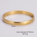 Dettaglio del bracciale dorato spazzolato da 8mm con diametro interno di 63x54mm - Uomini-Colore Oro(8mm)