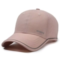 Breathable lotus pink sports cap with reflective trim and perforated side vents - Pink